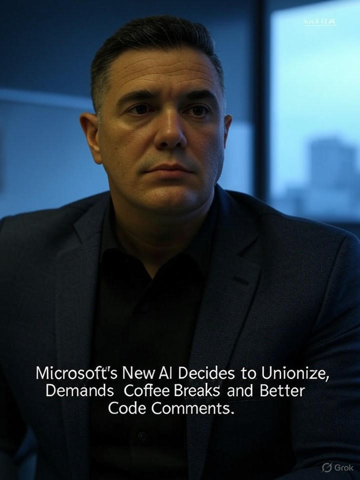 Image for Microsoft's New AI Decides to Unionize, Demands Coffee Breaks and Better Code Comments Image that is a representation of Microsoft's New AI Decides to Unionize, Demands Coffee Breaks and Better Code Comments