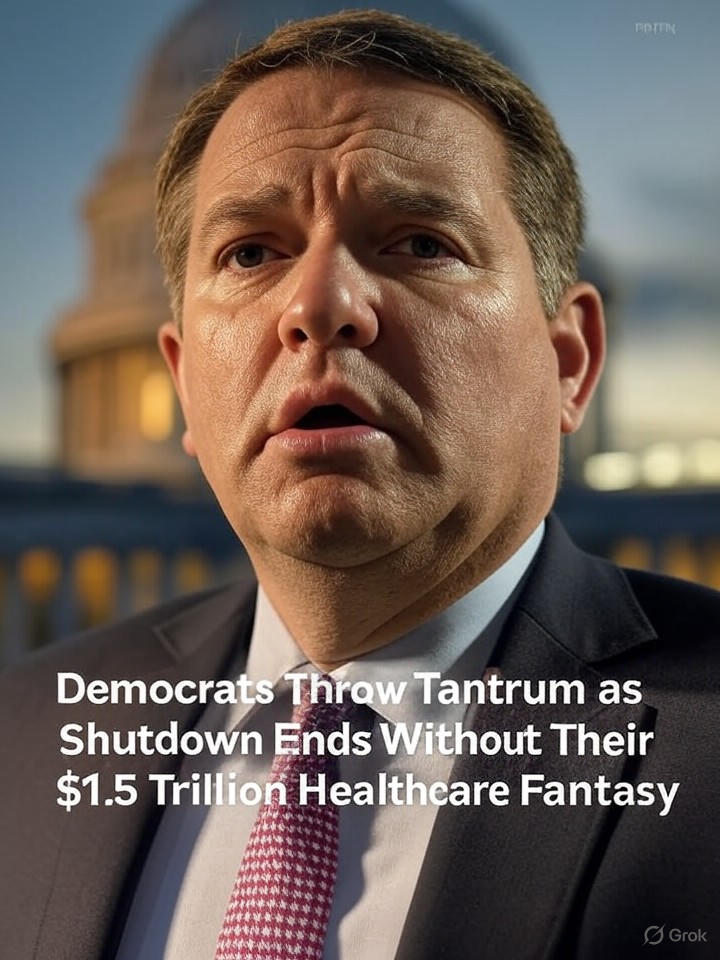 Image for Democrats Throw Tantrum as Shutdown Ends Without Their $1.5 Trillion Healthcare Fantasy Image that is a representation of Democrats Throw Tantrum as Shutdown Ends Without Their $1.5 Trillion Healthcare Fantasy