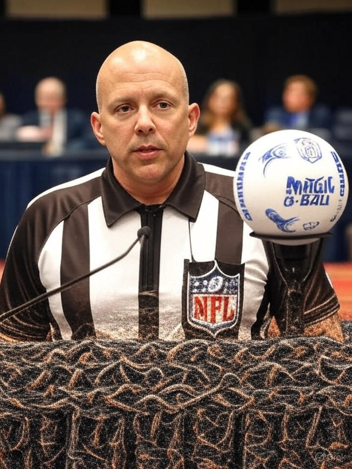Image that is a representation of NFL Refs Admit to Using Magic 8-Ball for Controversial Calls in Latest Game-Changing Blunder