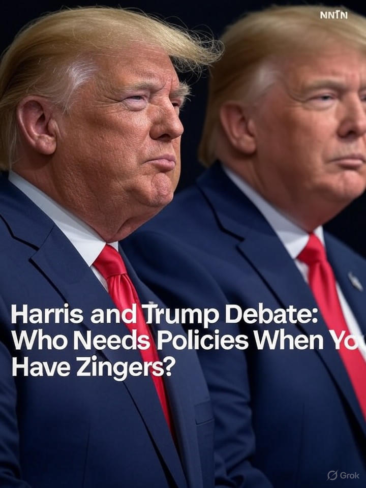 Image that is a representation of Harris and Trump Debate: Who Needs Policies When You Have Zingers?