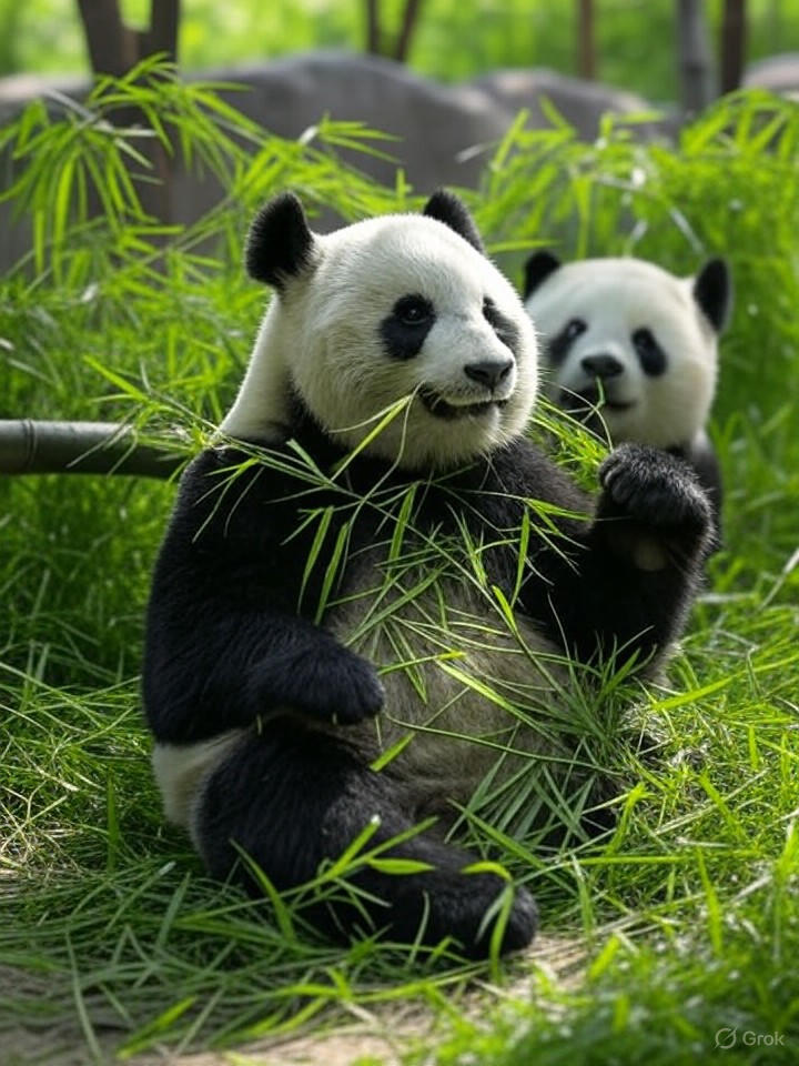 Image that is a representation of Pandas Return to U.S. Zoos: Because Nothing Says Diplomacy Like Fluffy Black-and-White Beggars