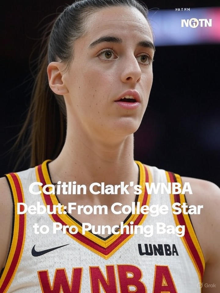 Image that is a representation of Caitlin Clark's WNBA Debut: From College Star to Pro Punching Bag
