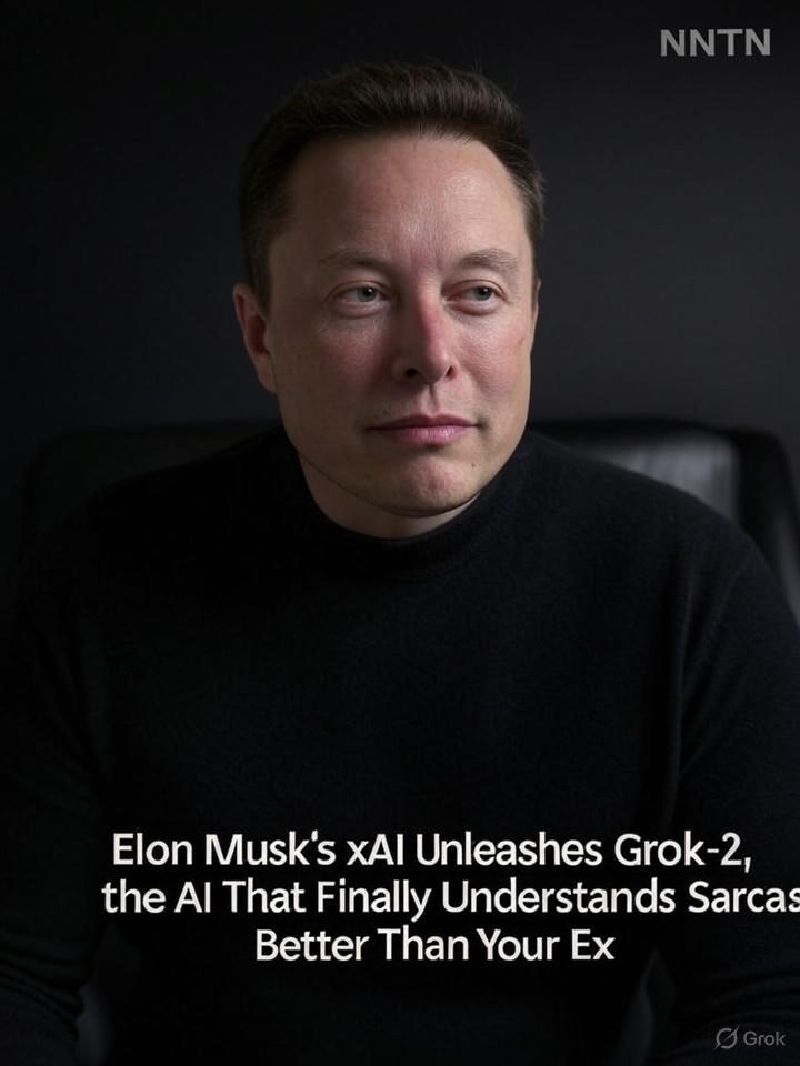 Image that is a representation of Elon Musk's xAI Unleashes Grok-2, the AI That Finally Understands Sarcasm Better Than Your Ex