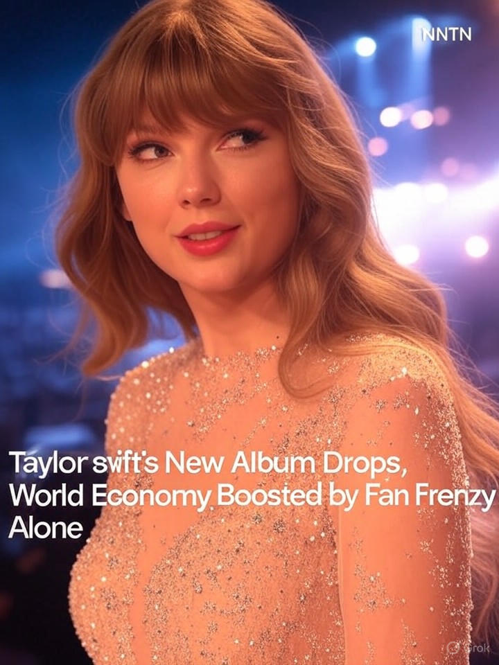 Image that is a representation of Taylor Swift's New Album Drops, World Economy Boosted by Fan Frenzy Alone