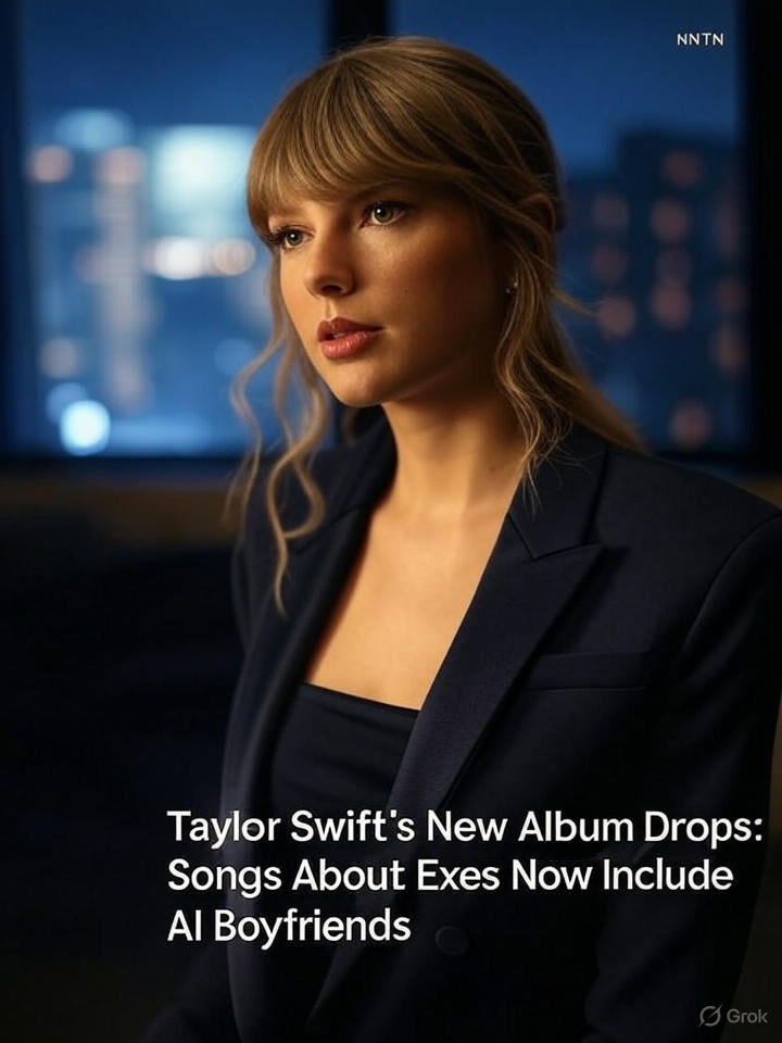 Image that is a representation of Taylor Swift's New Album Drops: Songs About Exes Now Include AI Boyfriends