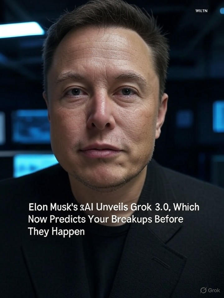 Image that is a representation of Elon Musk's xAI Unveils Grok 3.0, Which Now Predicts Your Breakups Before They Happen