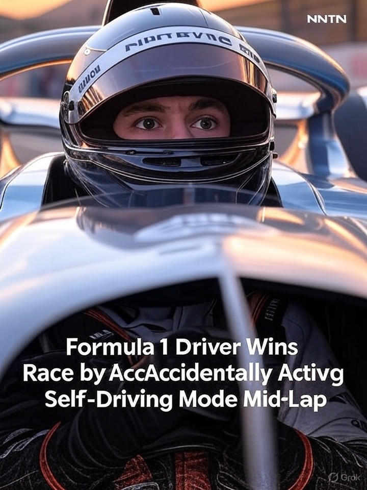 Image that is a representation of Formula 1 Driver Wins Race by Accidentally Activating Self-Driving Mode Mid-Lap