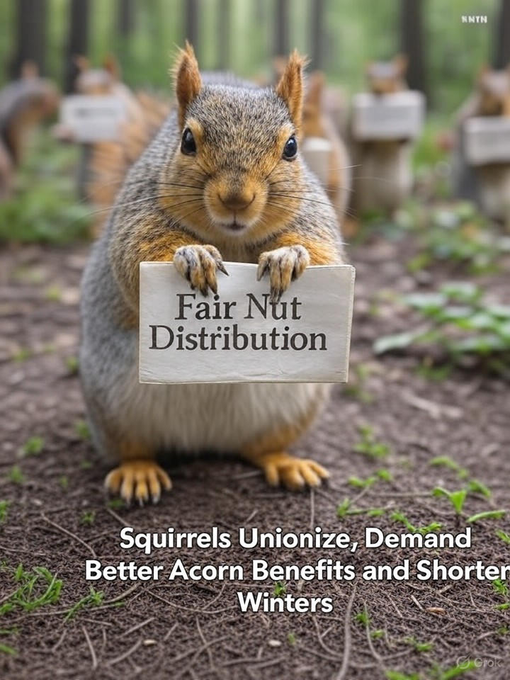 Image that is a representation of Squirrels Unionize, Demand Better Acorn Benefits and Shorter Winters