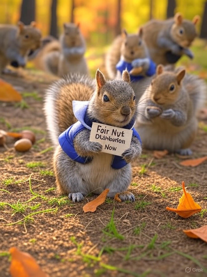 Image that is a representation of Squirrels Unionize, Demand Better Acorn Benefits and Shorter Winters
